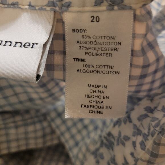 Vtg Womens Floral Embroidered Checkered Gingham Button Down Shirt Sz 20 - Picture 7 of 8